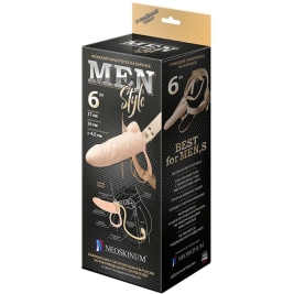 Страпон полый Men Style с анальной пробкой